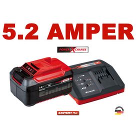 Einhell 18V Power X-Change 5.2 Ah Akü + Hızlı Şarj Cihazı 5,2 X