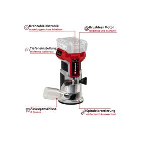 Einhell 4350412 TP-ET 18 Li BL Solo Kömürsüz Akülü Kenar Freze Makinesi