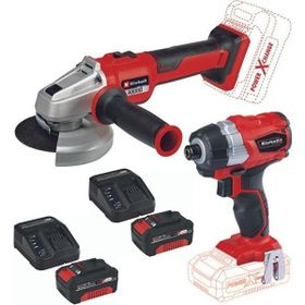 Einhell Axxio 18/115 Q Avuç Taşlama TE-CI 18 BL Vidalama 2x4.0 Ah Kömürsüz Set
