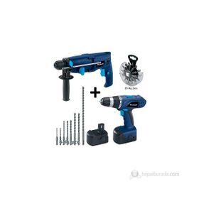 Einhell BT-RH 600 - CD 14.4 Kit Pnömatik Matkap ve Akülü Vİdalama Seti
