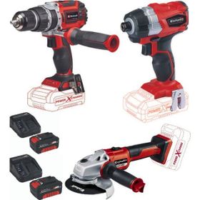 Einhell TE-CI 18 Li BL + TP-CD 18/60 Li-I BL + Axxio 125mm Avuç Taşlama 2x4 Ah Akülü Set