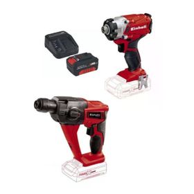 Einhell TE-HD 18'li Pnömatik Matkap + 4 Ah Starter Kit + Bez Çantalı Set + TE-CI 18/1'li Darbeli Vidalama