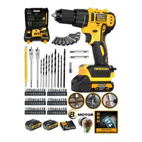 Eisenn German Bl Kömürsüz Motor E-013 Yellow Çift Akülü Vidalama 84 Parça Matkap