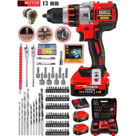 Eisenn Germany Red Xr Orginal 13 mm Metal Mandren 24 v 4 Ah Bl Fırçasız Motor Akülü Darbeli Matkap