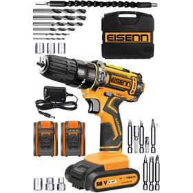 Eisenn Germany Technology 58 V 8 AH V-TECH Bakır Sargılı Çift Akülü Şarjlı Matkap