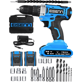 Eisenn Germany Technology X- Best 58 V 8 Ah Samsung Çift Akülü Vidalama Şarjlı Matkap + 27 Pcs Usta Seti