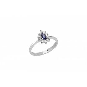 Ejed Diamond PIR1556 0.08 Karat Pırlantalı Damla Safir Kadın Yüzük