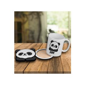 Ejoya 101851 Kişiye Özel Şirin Panda Tasarım Kupa Bardak Ahşap Bardak Altlığı