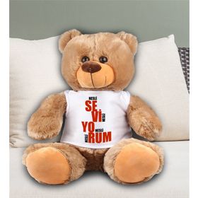 Ejoya 81953 Kişiye Özel Seviyorum Temalı 40 cm Peluş Ayıcık