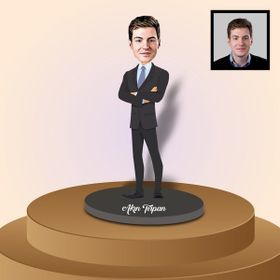 Ejoya 91237 Kişiye Özel Patron Karikatürlü Ahşap Biblo