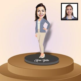 Ejoya 91256 Kişiye Özel Müdür Karikatürlü Ahşap Biblo