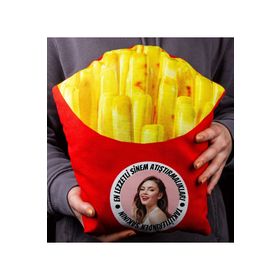 Ejoya Kişiye Özel Fotoğraflı ve Mesajlı Patates Kızartması Şirin Yastık