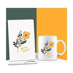 Ejoya Kişiye Özel Isimli Defter Kupa ve Kalem Set 85970