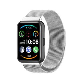 Ekılıf Huawei Watch Fit 2 KRD-01 Gümüş Uyumlu Metal Kordon