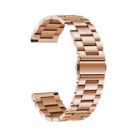 Ekılıf Huawei Watch GT3 BAND-04 42 mm 20 mm Rose Gold Uyumlu Metal Kordon