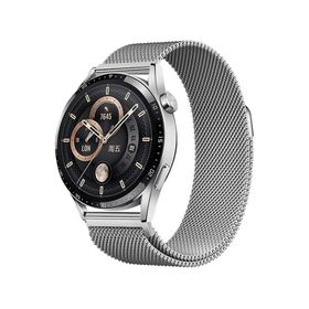 Ekılıf Huawei Watch GT3 BAND-12 46 mm 20 mm Gümüş Uyumlu Metal Hasır Kordon