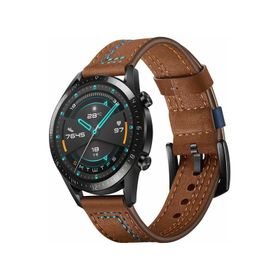 Ekılıf Huawei Watch GT3 KRD-19 46 mm 22 mm Kahverengi Uyumlu Deri Kordon