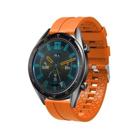 Ekılıf Huawei Watch GT3 KRD-23 46 mm Turuncu Uyumlu Silikon Kordon