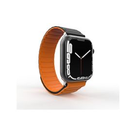 Ekılıf IOS Watch 7 KRD-122 Siyah Turuncu 45 mm Uyumlu Silikon Strap Kayış Kordon