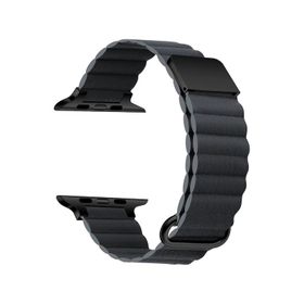 Ekılıf IOS Watch 7 KRD-78 Koyu Gri 41 mm Uyumlu Pu Deri Strap Kayış Kordon