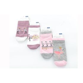 Ekinoks 4'lü Darlene Flamingo Desenli Kız Çocuk Patik Çorap