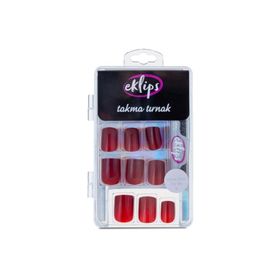 Eklips 10206386 Crimson Velvet Küt 24'lü Bordo Takma Tırnak