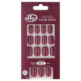 Eklips 10206386 Crimson Velvet Küt 24'lü Bordo Takma Tırnak