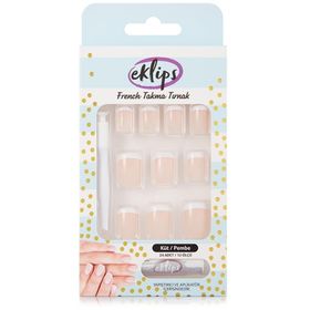 Eklips French Pembe Küt Takma Tırnak
