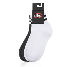 Eklips Siyah Beyaz 2'li Çizgili Çorap