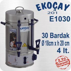 Ekoçay Çelik 30 Bardak 4 lt Çay Makinası