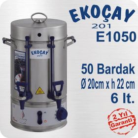 Ekoçay Çelik 50 Bardak 6 lt Çay Makinası
