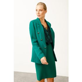 Ekol 6055005 Yeşil Blazer Süs Düğmeli Kadın Ceket
