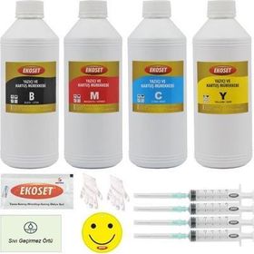 Ekoset Canon Pixma G3400 Uyumlu 4 Renk 1 lt Mürekkep