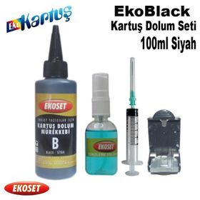 Ekoset HP 336-337-338 Siyah Kartuş Dolum Seti
