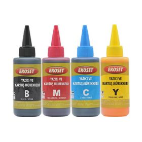 Ekoset Hp Tanklı Yazıcılar Uyumlu 4 Renk 4x100 ml Mürekkep