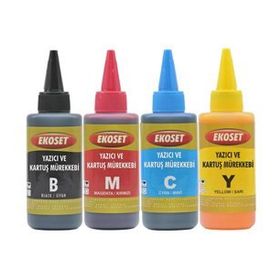 Ekoset Hp Tanklı Yazıcılar Uyumlu 4 Renk 4x100 ml Mürekkep
