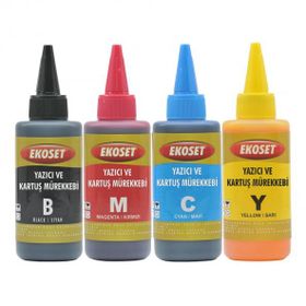 Ekoset Hp Tanklı Yazıcılar Uyumlu 4 Renk 4x100 ml Mürekkep