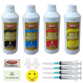 Ekoset Hp Tanklı Yazıcılar Uyumlu 4 Renk 4x500 ml Mürekkep