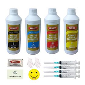 Ekoset Hp Tanklı Yazıcılar Uyumlu 4 Renk 4x500 ml Mürekkep