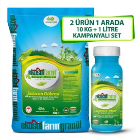EkosolFarm Organik %100 Solucan Gübresi Toz 10 kg + 1 Litre Sıvı Organik Gübre