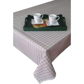 Ekselans Home Bej Kareli Leke Tutmaz Duck Kumaş 100x100 cm Masa Örtüsü