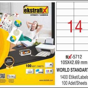 Ekstrafix 105x42.69 mm Laser Etiket