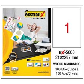 Ekstrafix Fix-5000 210x297 mm 100lü Yazıcı Etiketi