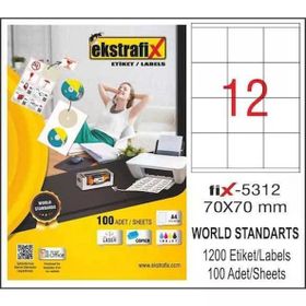 Ekstrafix Fix-5312 70x70mm Lazer Etiket