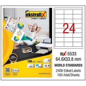 Ekstrafix Fix-5533 64.6 x 33.8 mm Lazer Etiket