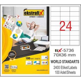 Ekstrafix FIX5736 70 x 36 mm Lazer Etiket
