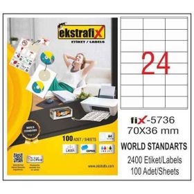 Ekstrafix FIX5736 70 x 36 mm Lazer Etiket