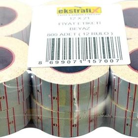 Ekstrafix Q FİX-5700 Beyaz 12x21 Fiyat Etiketi