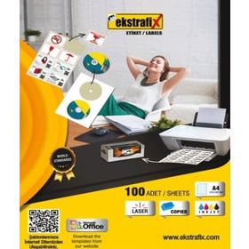 Ekstrafix RC-002 B 15 mm Beyaz Ofis Etiket