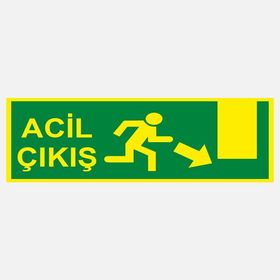 Ekstrafix YF060 12x25 cm Fosforlu Acil Çıkış Uyarı Levhası